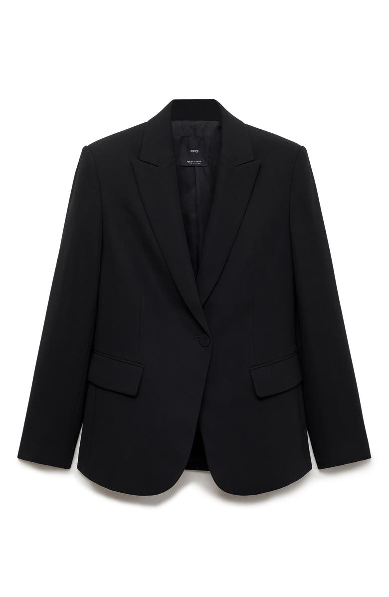 MANGO Structured Suit Jacket, Alternate, color, Black