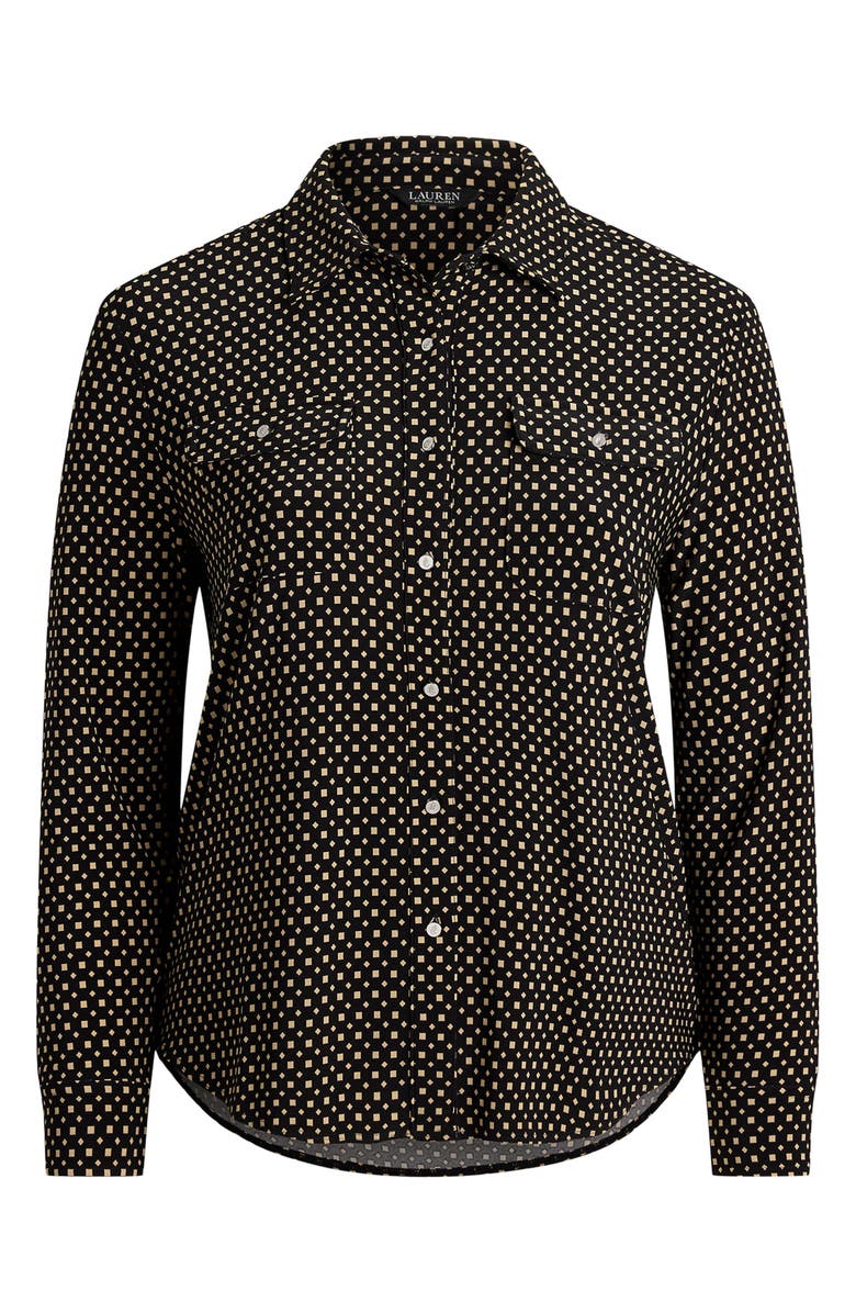 Lauren Ralph Lauren Slim Fit Jersey Button-Up Shirt, Alternate, color, 