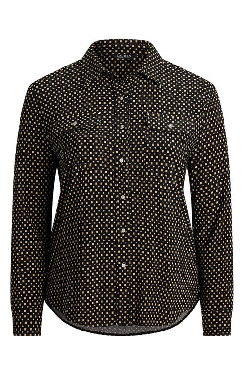 Ralph Lauren Lauren Slim Fit Jersey Button-up Shirt In Multi