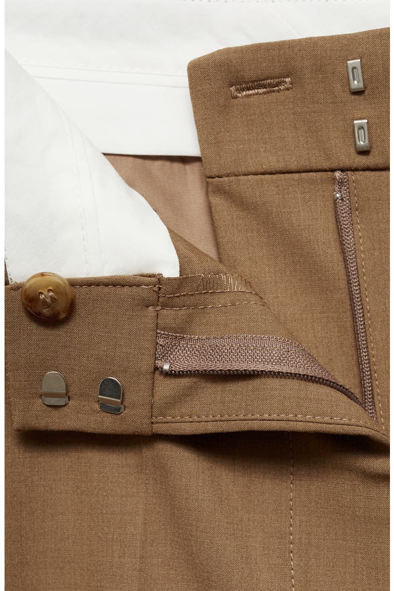 Pleat Front Wide Leg Suit Pants, Alternate, color, MEDIUM BROWN