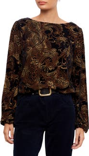 Karen Kane Velvet Burnout Boatneck Top