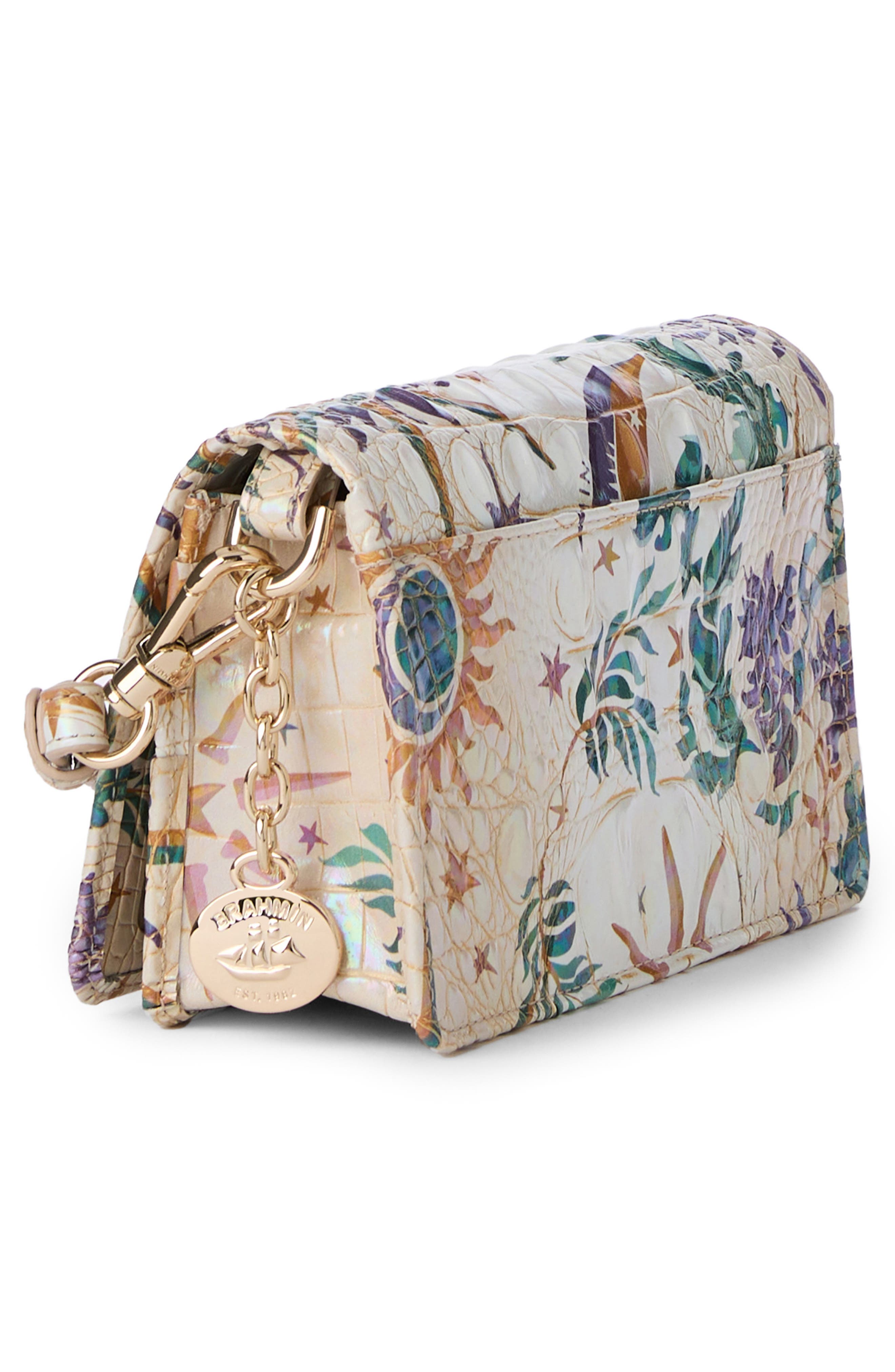 Brahmin Minuette Croc Embossed Printed Leather Crossbody Bag, Alternate, color, 