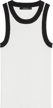 DELUC Lisboa Contrast Trim Rib Sweater Tank