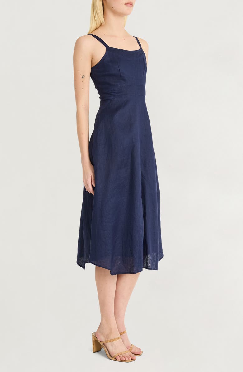Luxely Sleeveless A-Line Linen Dress, Alternate, color, Evening Blue