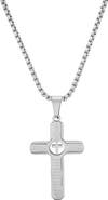 HMY JEWELRY Men's Lord's Prayer Cross Pendant Necklace