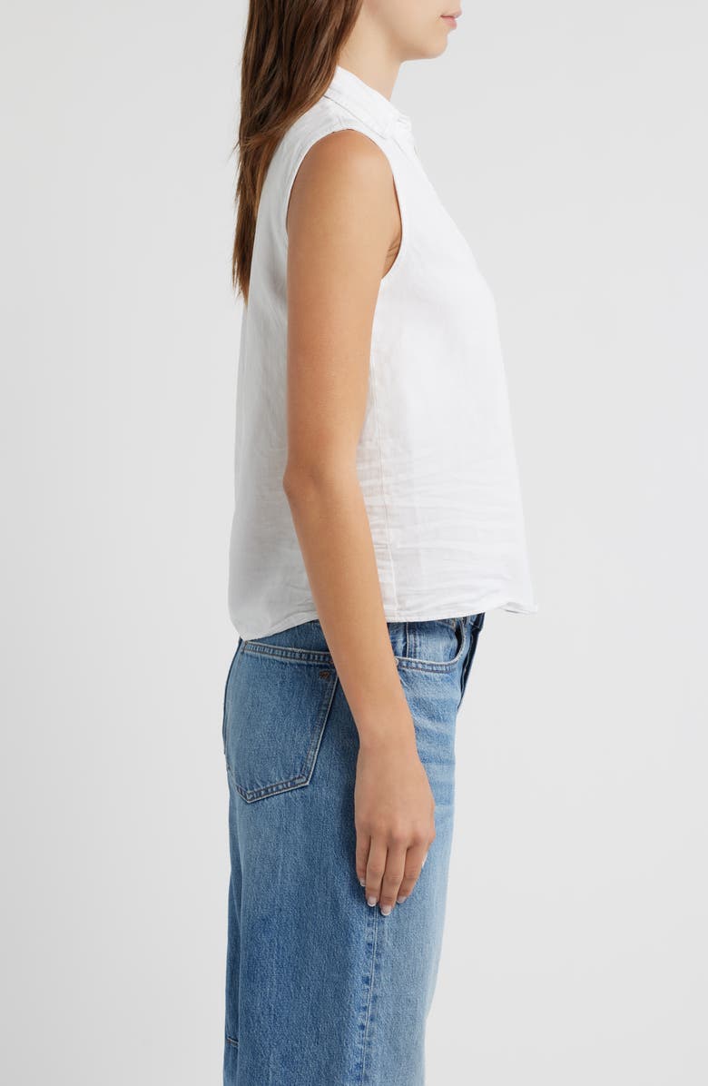 Frank & Eileen Olivia Popover Tank, Alternate, color, White Tattered Denim