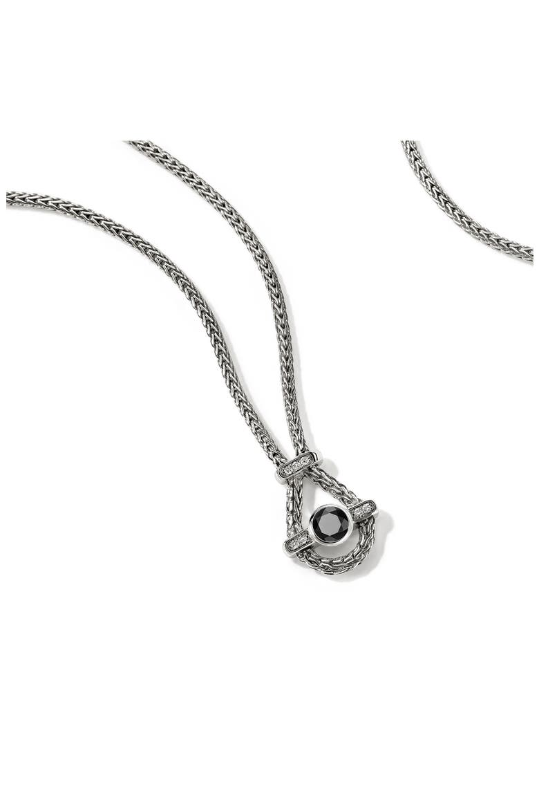 Icon Necklace, Sterling Silver, Black Sapphire, 2.5mm (Nordstrom Exclusive), Alternate, color, BLACK SAPPHIRE