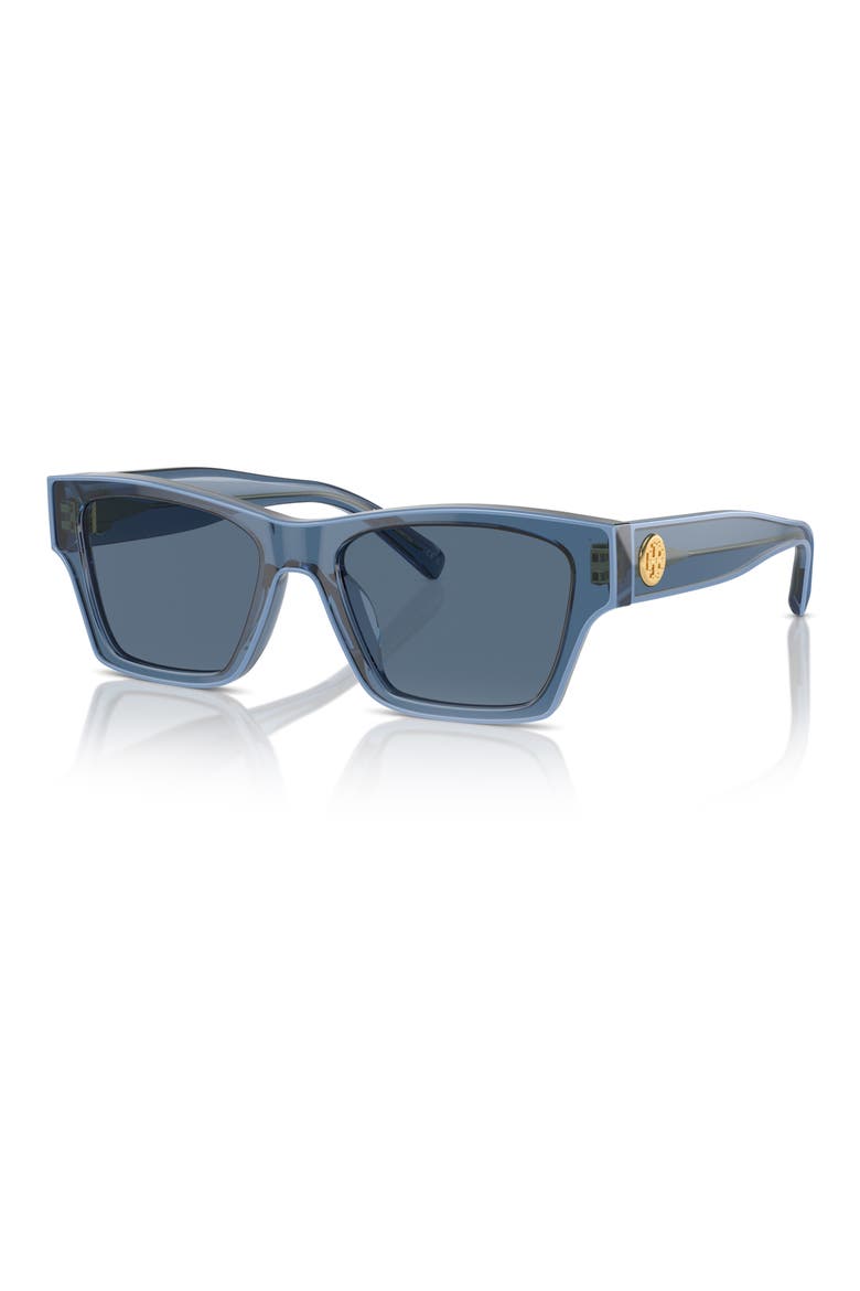 53mm Rectangular Sunglasses, Alternate, color, DARK BLUE
