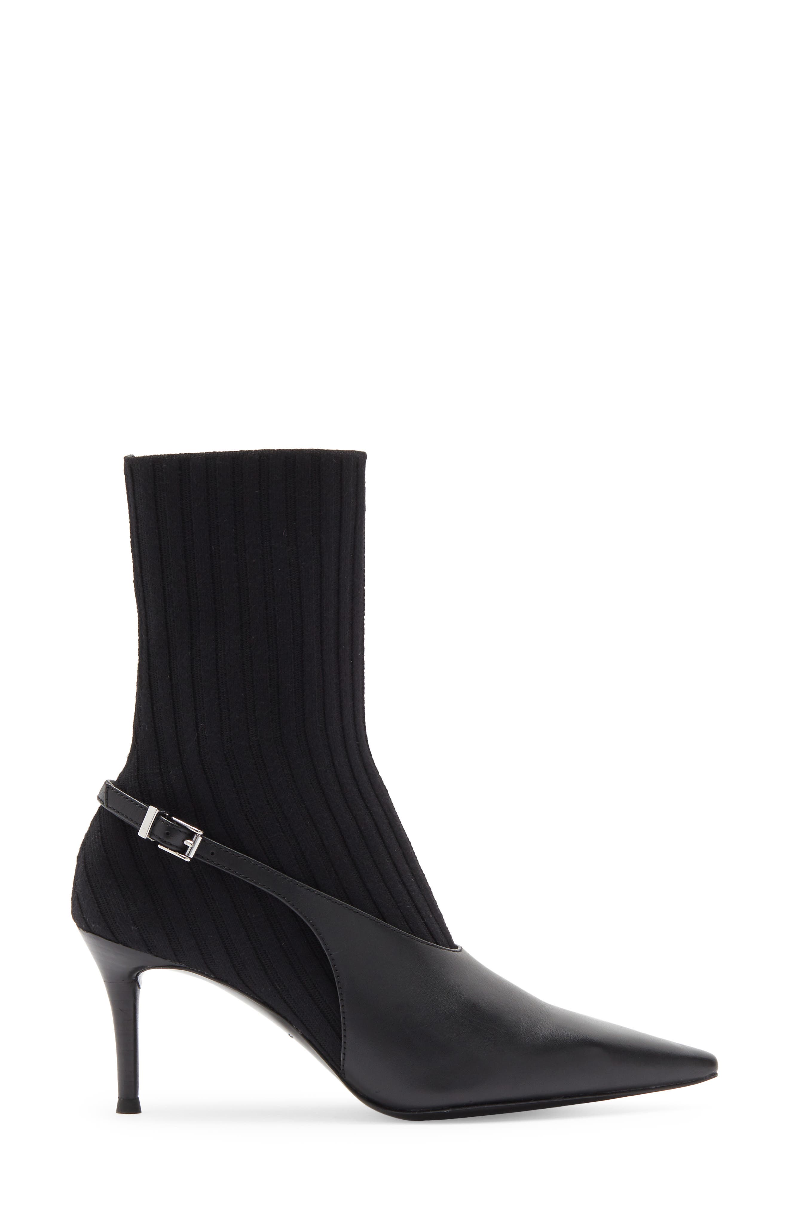 Mercer Sock Slingback Bootie, Alternate, color, BLACK