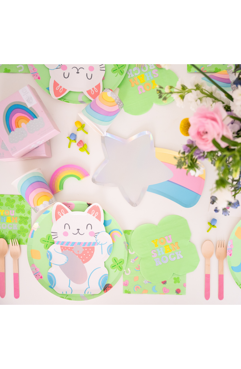 Daydream Society Lucky Me Waving Cat Large Plates, Alternate, color, Assorted Pre-Pack