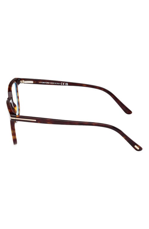 Tom Ford 50mm Square Blue Light Blocking Optical Glasses & Clip-on Sunglasses