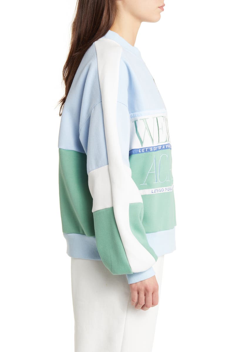 YELLOW THE LABEL Varsity Wellness Academy Colorblock Embroidered Sweatshirt, Alternate, color, 