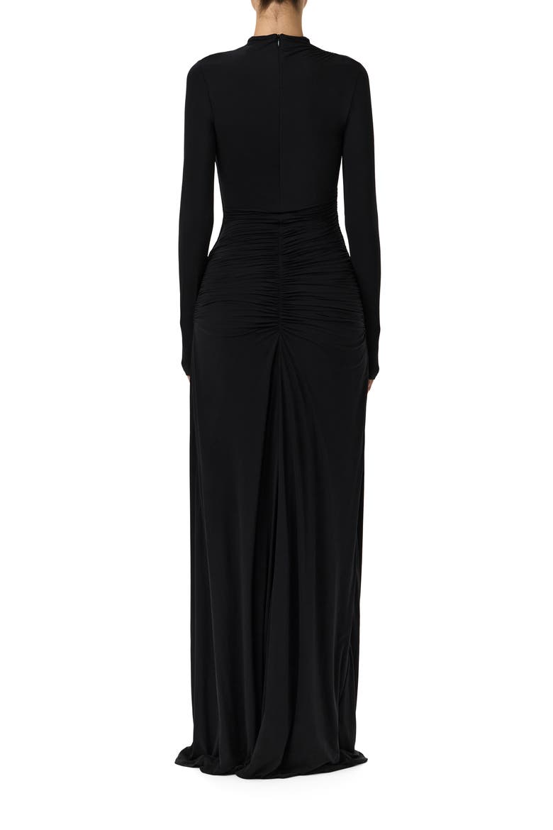 Funnel Neck Long Sleeve Dress, Alternate, color, BLACK