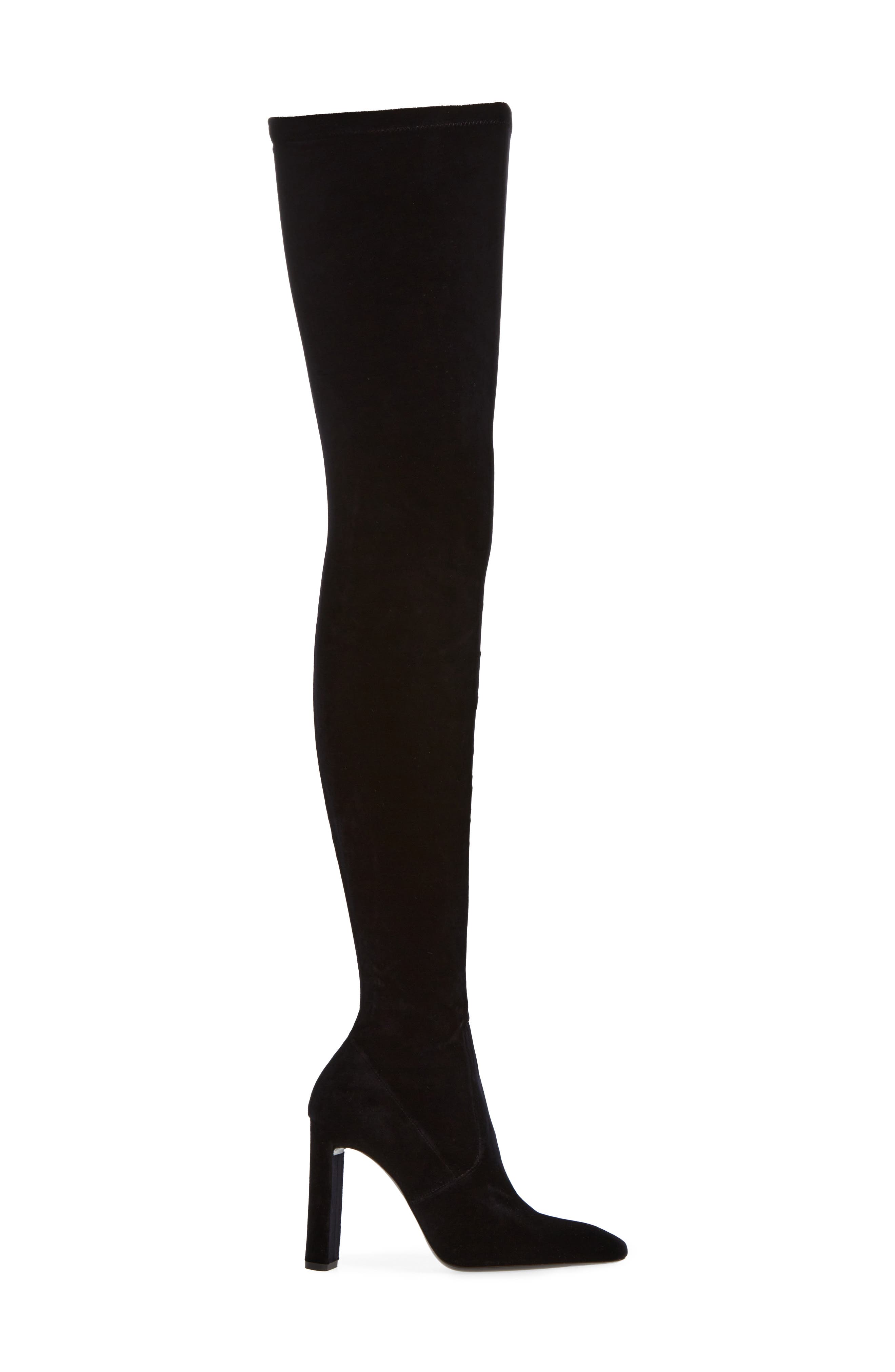 Saint Laurent Auteuil Over the Knee Stretch Velvet Boot, Alternate, color, 