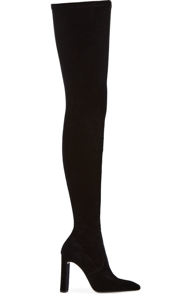 Saint Laurent Auteuil Over the Knee Stretch Velvet Boot, Alternate, color,
