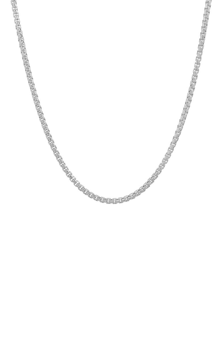 HMY JEWELRY Italian Round Box Chain Necklace, Main, color, Silver