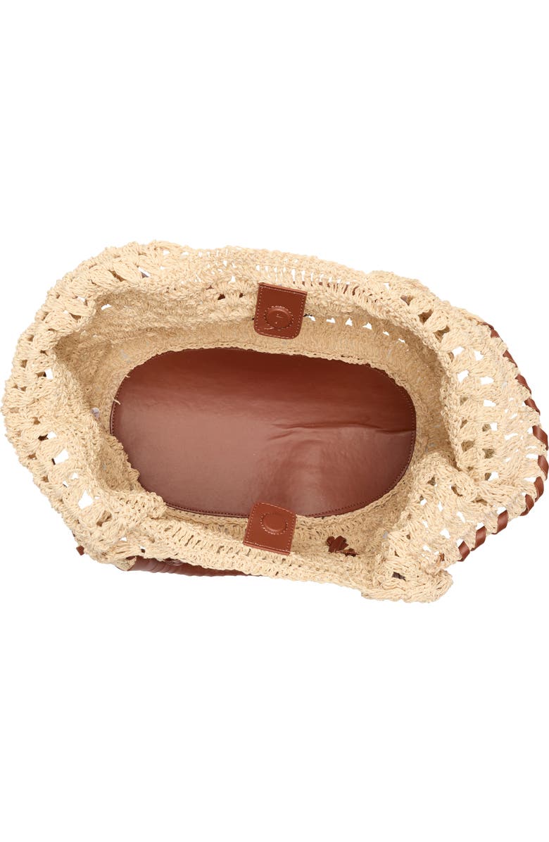 Collection XIIX Crochet Raffia Tote Bag, Alternate, color, Cognac/ Natural
