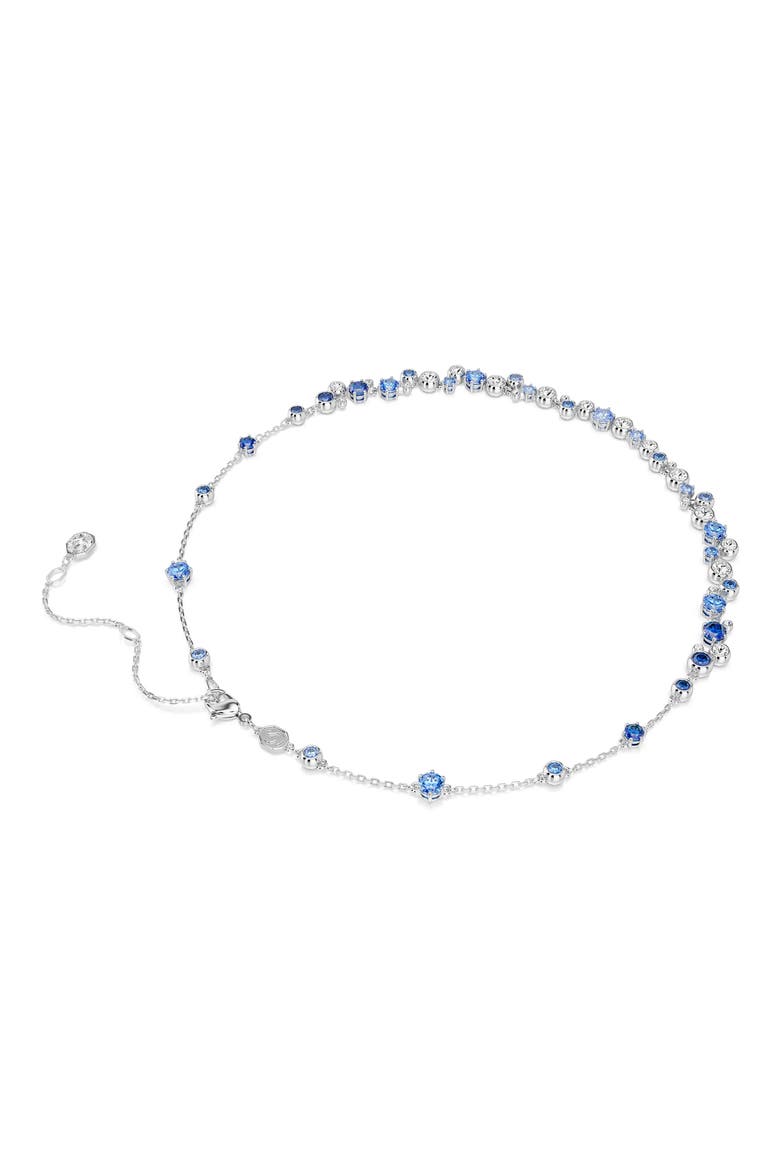 Constella Crystal & Zirconia Necklace, Alternate, color, SILVER/ BLUE