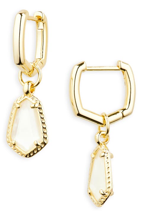 Alexandria Geometric Drop Huggie Hoop Earrings