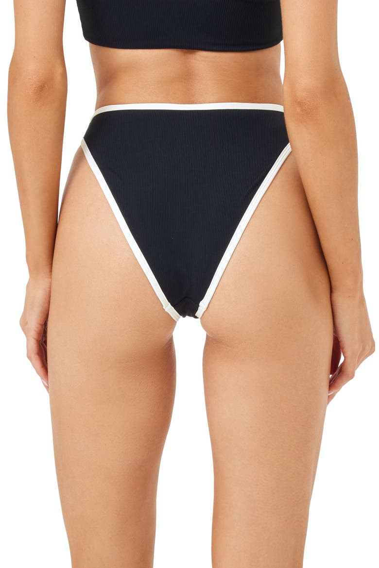 Nora Bitsy Bikini Bottoms, Alternate, color, BLACK/ CREAM