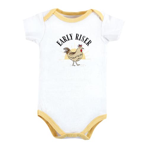 Hudson Baby Soft Cotton Bodysuit Triple Pack In Red
