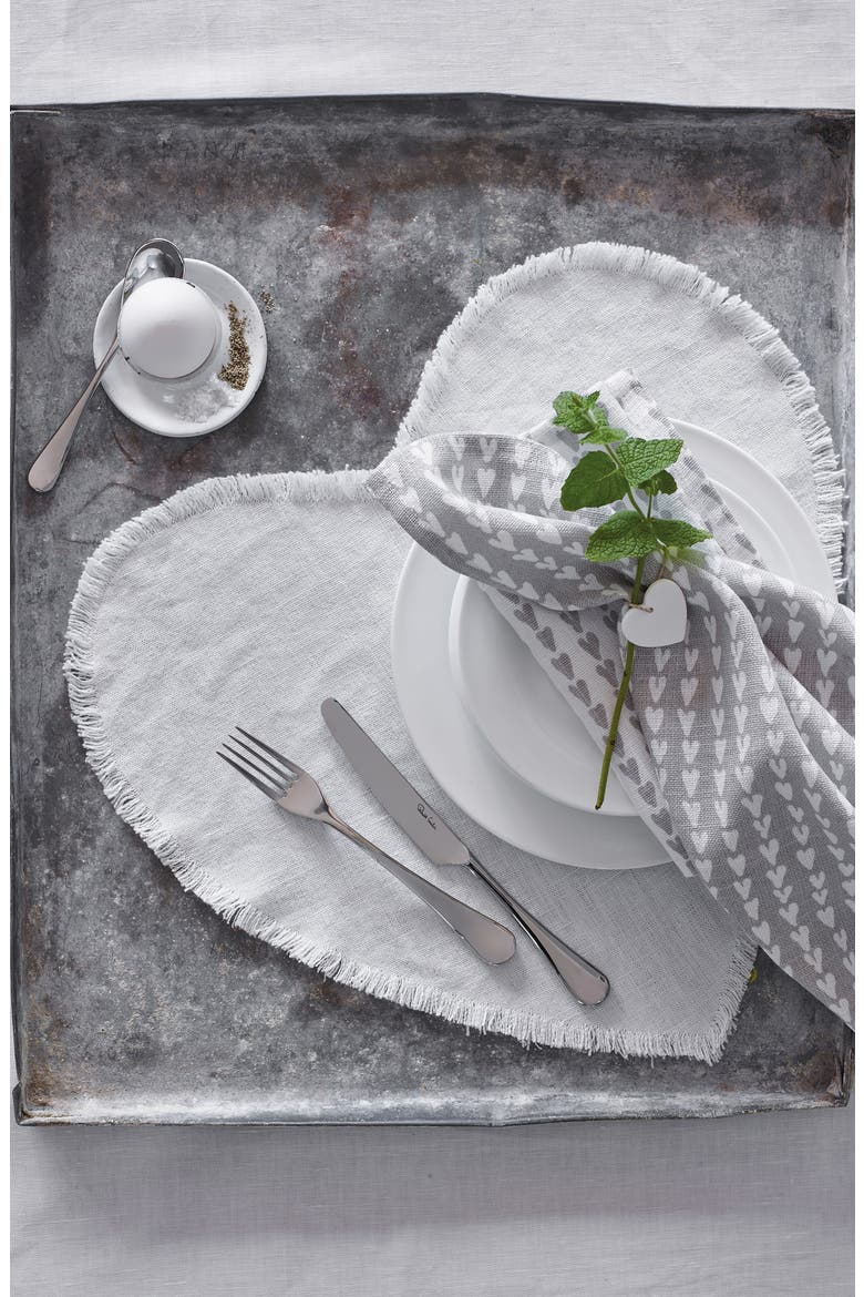 Set of 2 Heart Print Tea Towels, Alternate, color, GREY/ WHITE