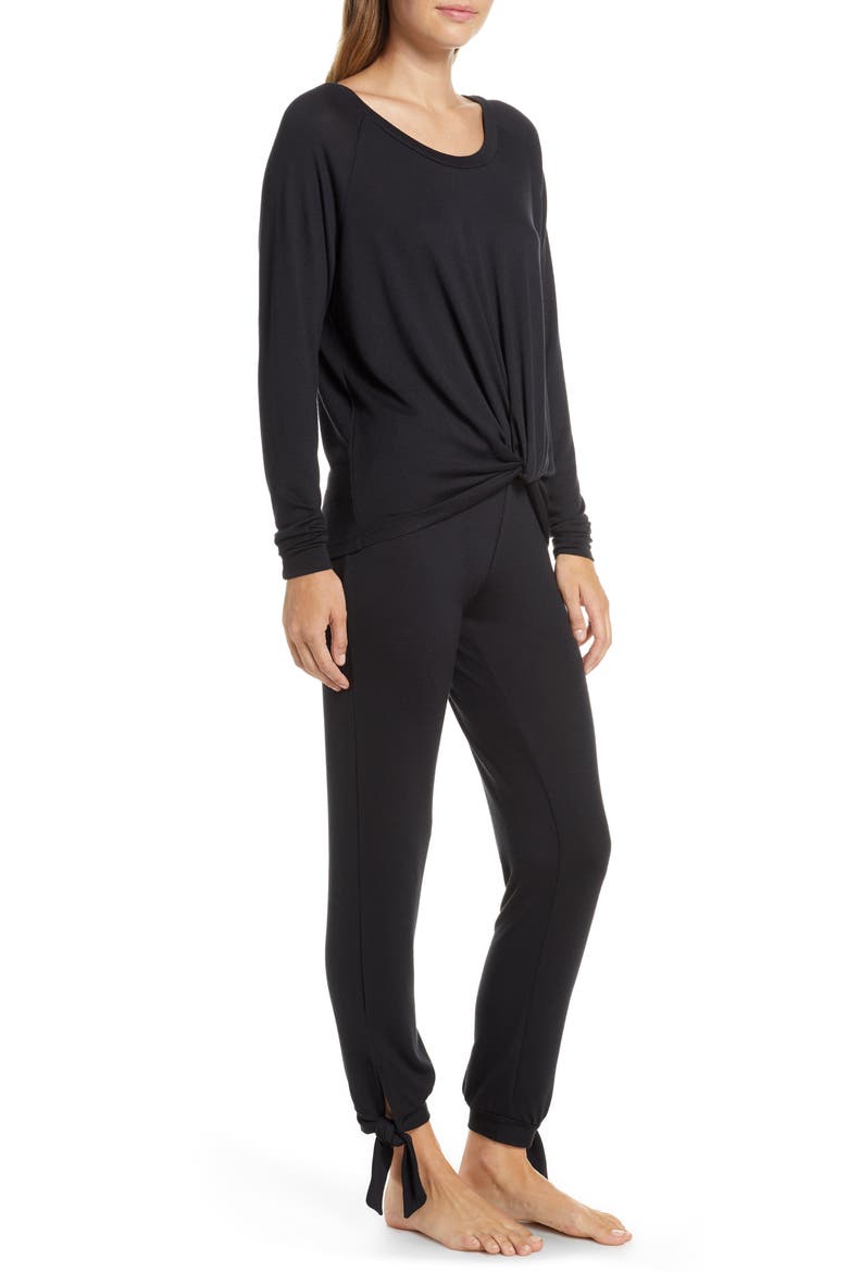 Fallon Long Pajamas, Alternate, color, BLACK