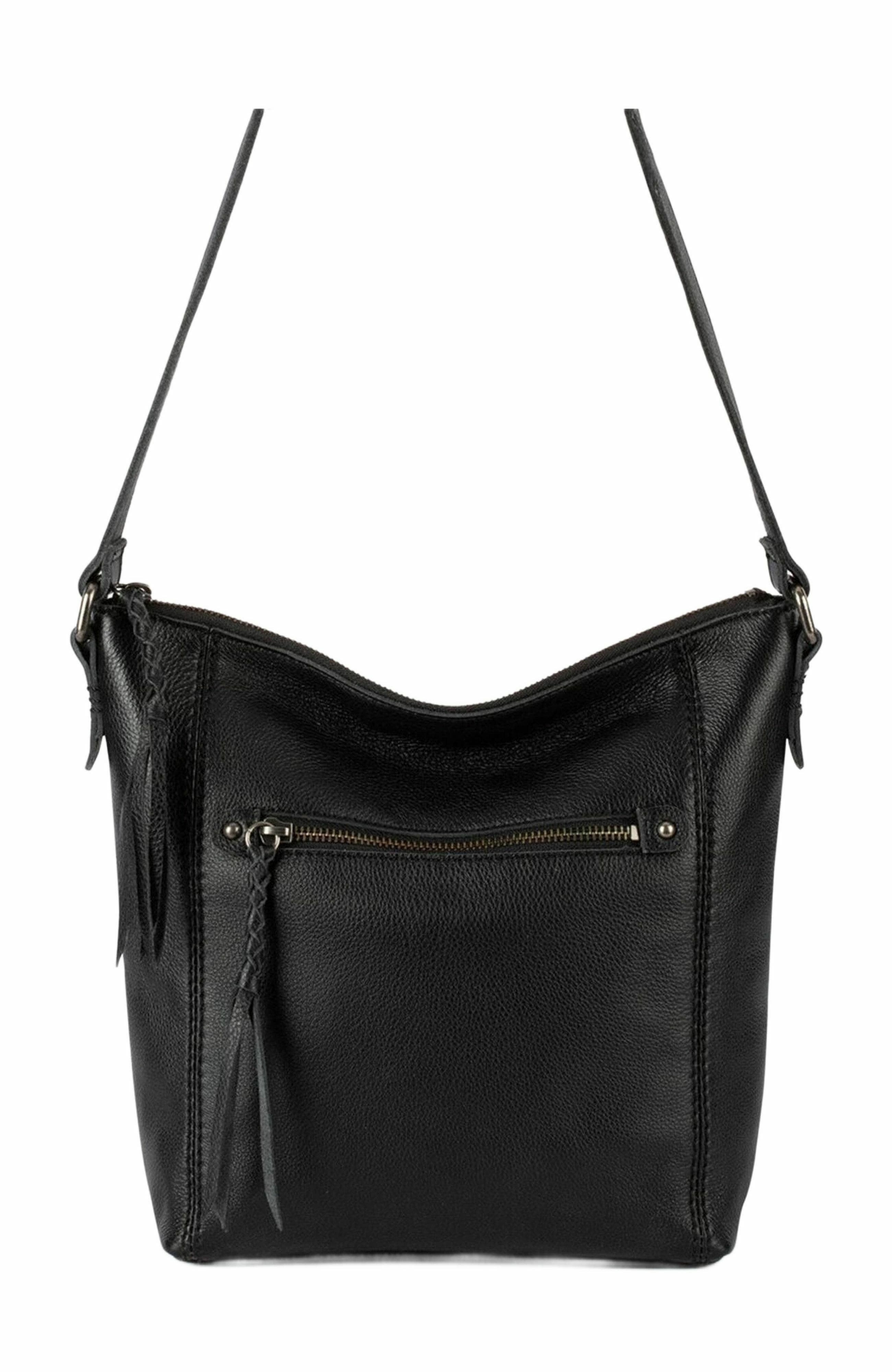 The Sak Ashland Leather Crossbody Bag, Alternate, color, Black