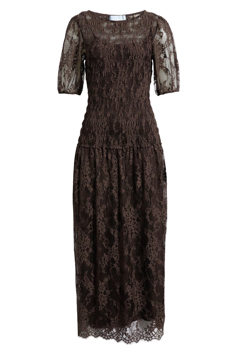 The Short Sleeve Dalia Lace Nap Maxi Dress, Alternate, color, CHOCOLATE