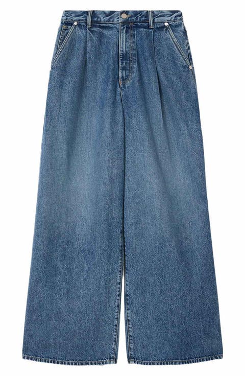 Haze Pleated Wide Leg Jeans