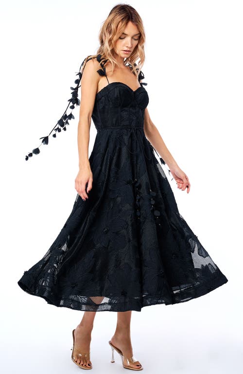 CIEBON CIEBON EMILIA BUSTIER LACE MIDI COCKTAIL DRESS