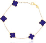 The Lovery Fine Jewelry Small Lapis Clover Bracelet
