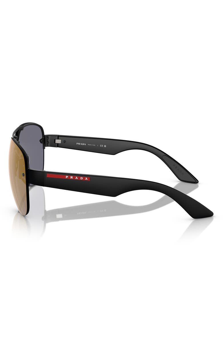 PRADA SPORT 64mm Mirrored Oversize Pilot Sunglasses, Alternate, color, 
