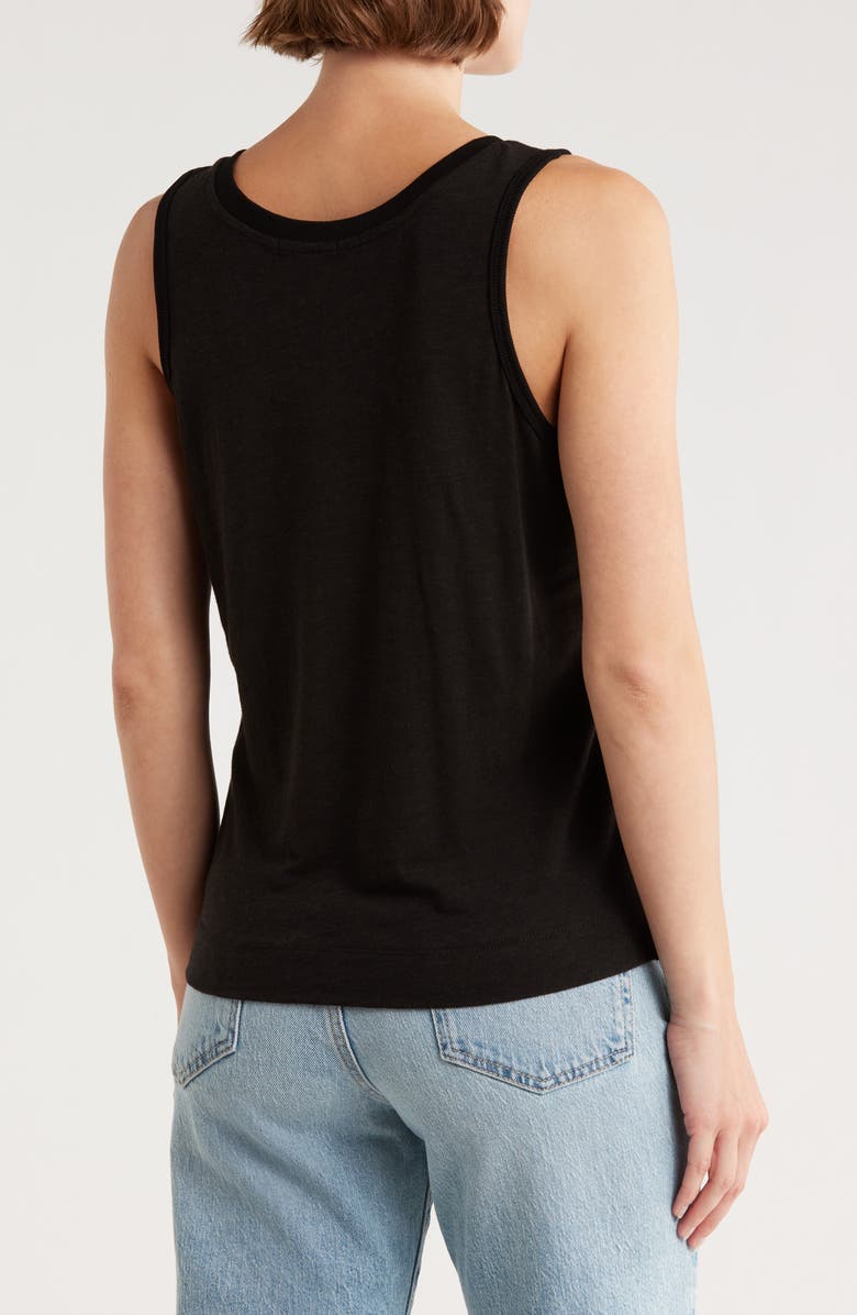 Democracy Notched Scoop Neck Tank Top, Alternate, color, Black