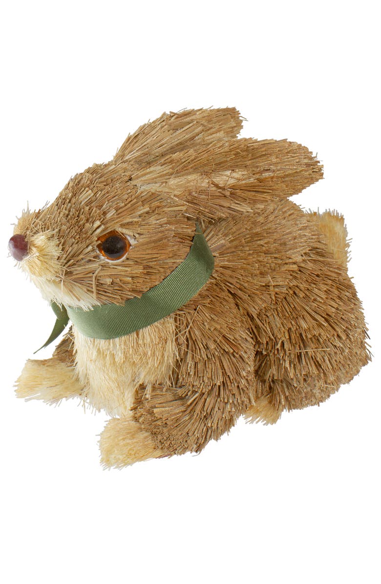 Northlight Sisal Easter Bunny Figure with Ribbon Bow Decoration - 8", Alternate, color, 