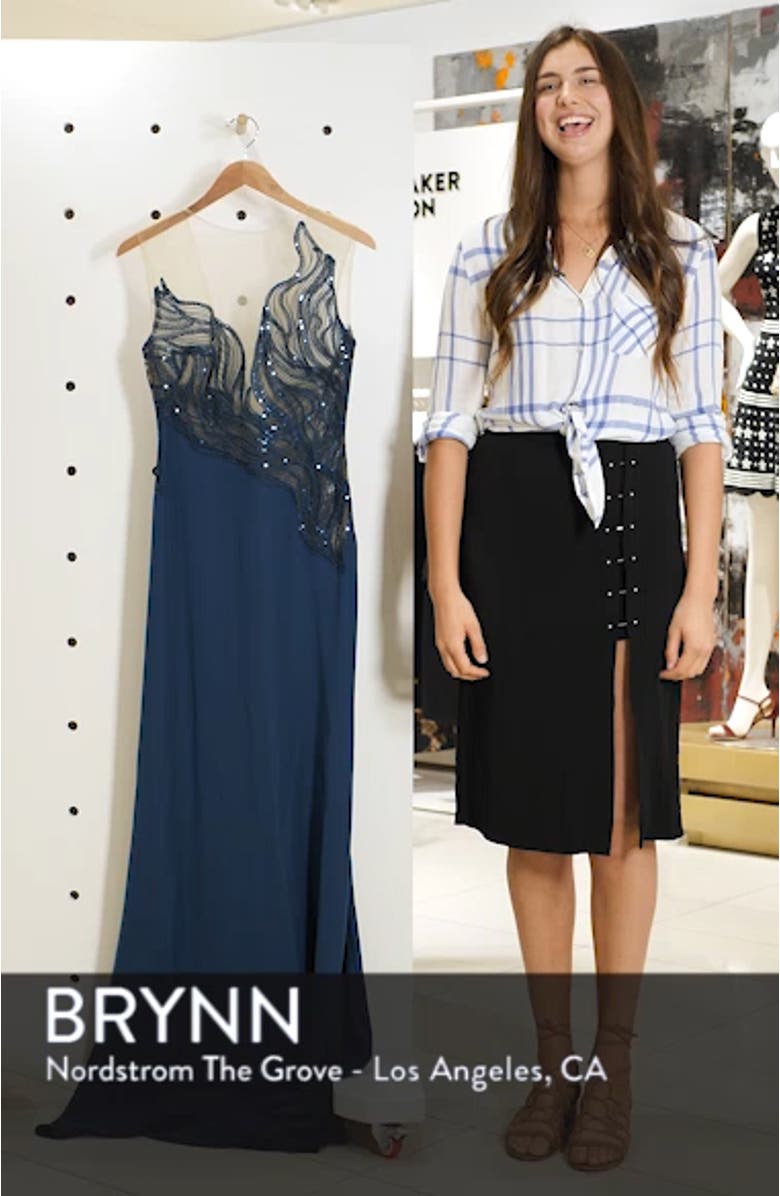 Wave Sequin Illusion Gown, sales video thumbnail