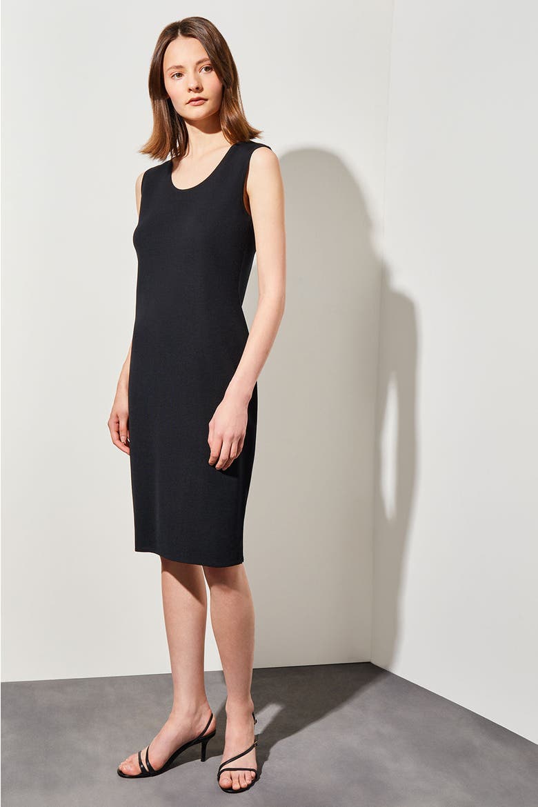 Sleeveless Sheath Knit Dress, Alternate, color, Black