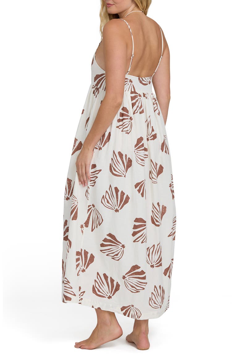 Undone Seashell Print Cover-Up Maxi Dress, Alternate, color, SALT CRYSTAL