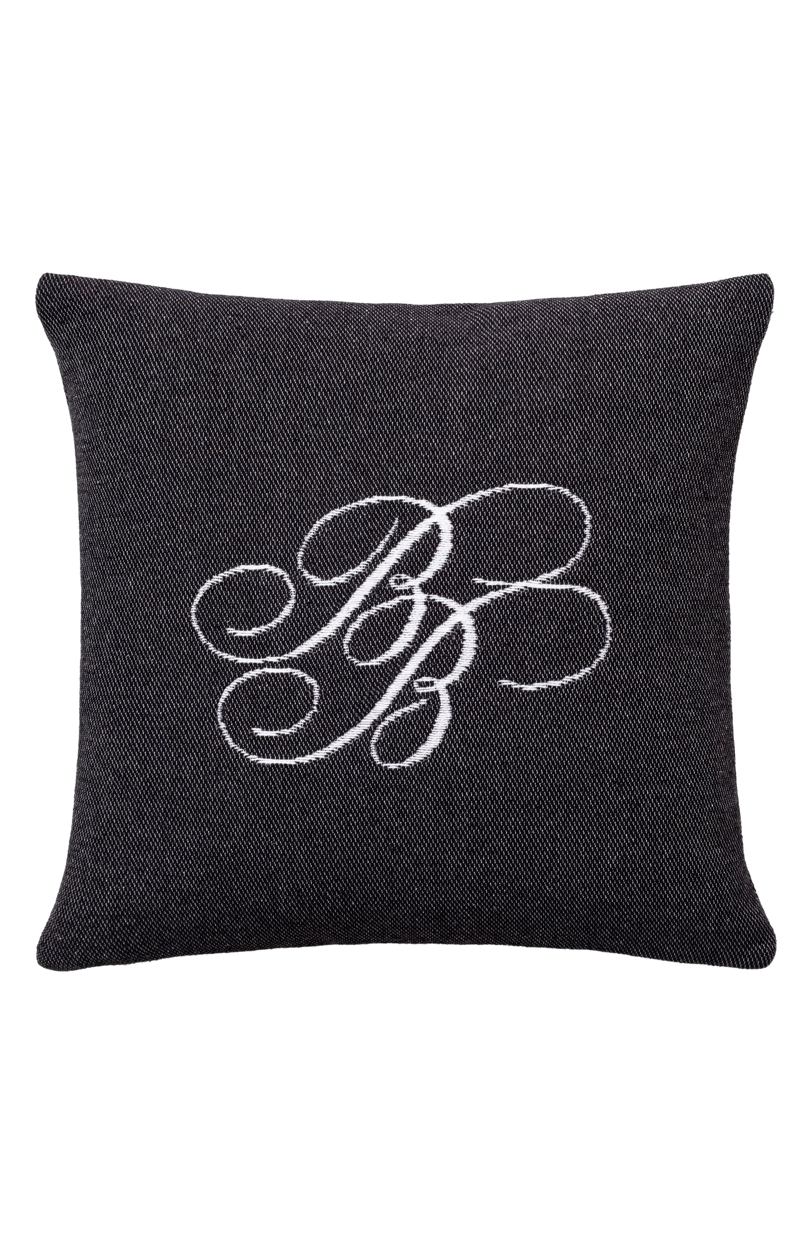 Brooks Brothers Monogram Logo Cotton Throw Pillow