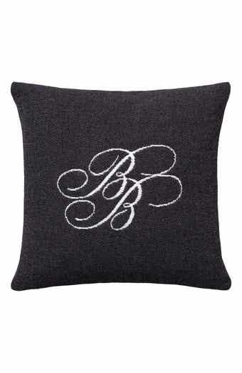 Brooks Brothers Monogram Logo Cotton Throw Pillow