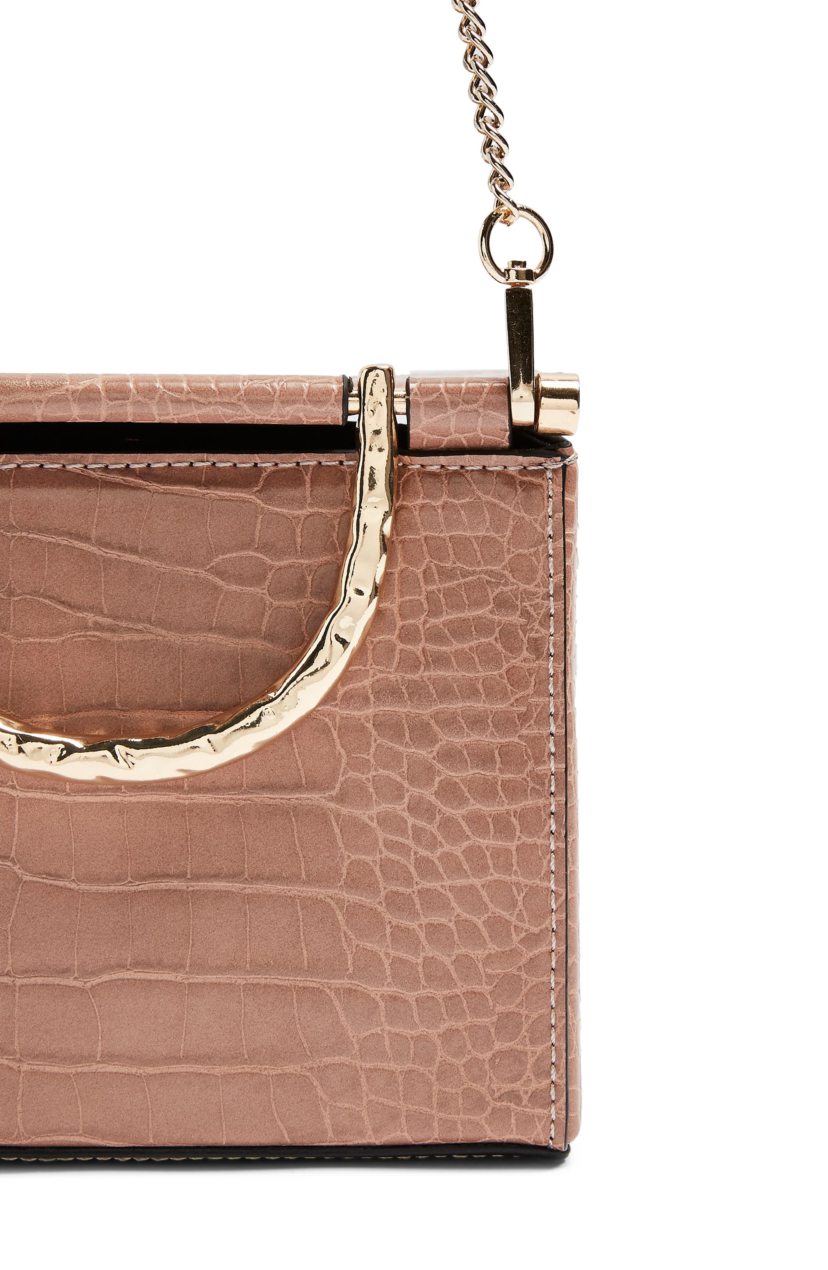 Topshop Meg Boxy Faux Leather Crossbody Bag, Alternate, color, 
