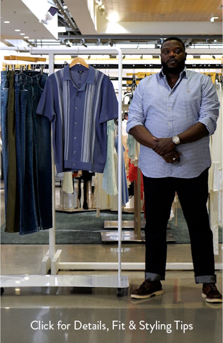 Silas Stripe Knit Cotton Blend Camp Shirt, sales video thumbnail