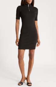 BOSS Nasiia Short Sleeve Quarter Zip Dress