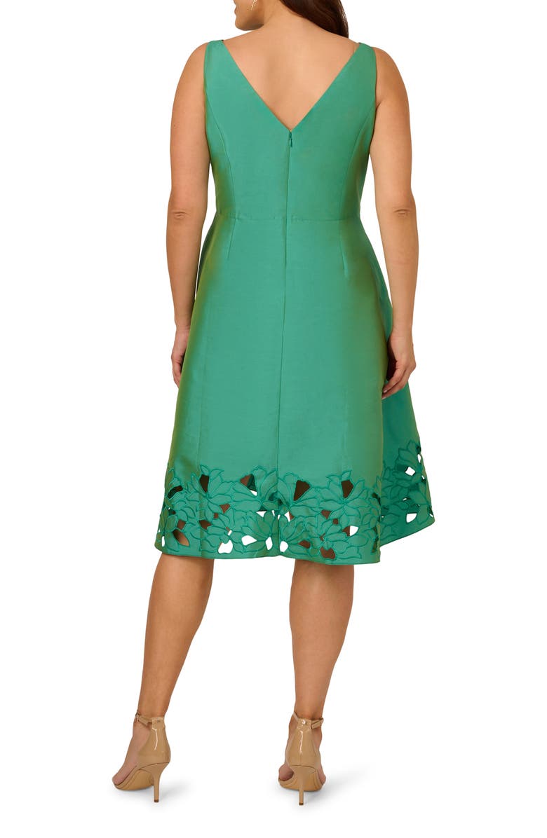 Adrianna Papell Cutwork Detail Taffeta Cocktail Dress, Alternate, color, 