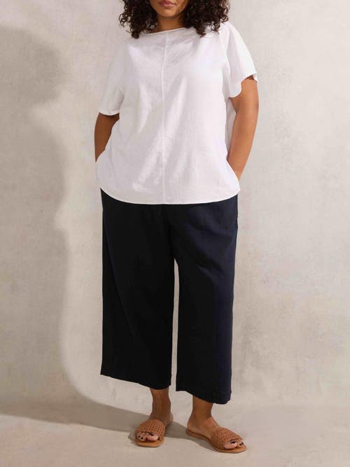 Live Unlimited Linen Mix Tapered Pants In White