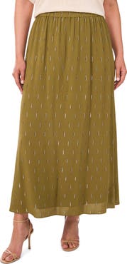 Halogen® Metallic Accent Pull-On Midi Skirt