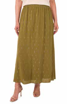 Halogen® Metallic Accent Pull-On Midi Skirt