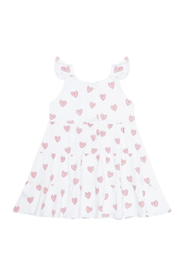 Pink Heart Print Ruffle Dress - Baby, Alternate, color, Pink