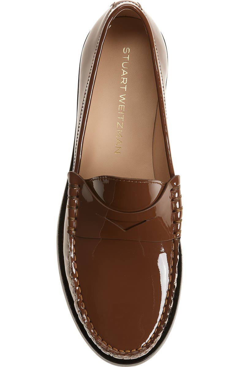 Stuart Weitzman Lottie Penny Loafer, Alternate, color, Walnut Patent