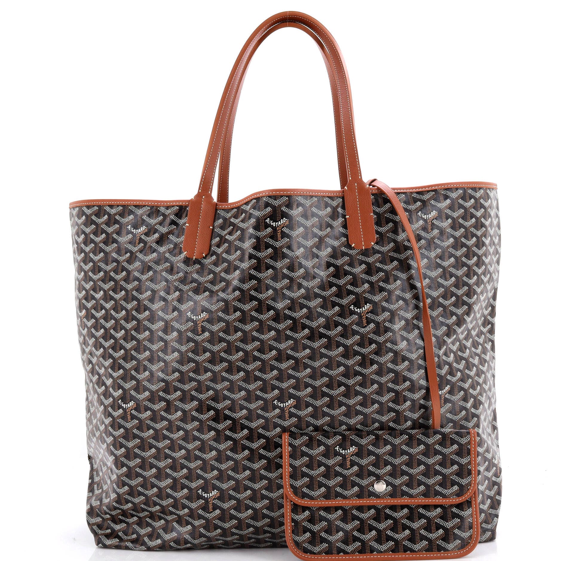 Pre-Owned Goyard Saint Louis Tote Coated Canvas XXL, Alternate, color, Brown